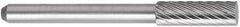 OSG - 5/32" Cut Diam, 1/8" Shank Diam, Cylinder with Radius Head Fluted Cut Burr - Carbide, Radius End, 1/2" LOC, 1-1/2" OAL - Benchmark Tooling