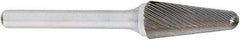 OSG - 3/4" Cut Diam, 1/4" Shank Diam, Cone Head Fluted Cut Burr - Carbide, Radius End, 1-1/2" LOC, 2" OAL - Benchmark Tooling