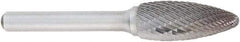 OSG - 5/8" Cut Diam, 1/4" Shank Diam, Flame Head Burr - Carbide, Radius End, 1-7/16" LOC, 2" OAL - Benchmark Tooling