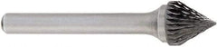 OSG - 5/8" Cut Diam, 1/4" Shank Diam, Cone Head Burr - Carbide, Point End, 2" OAL - Benchmark Tooling