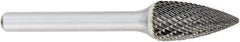 OSG - 5/8" Cut Diam, 1/4" Shank Diam, Tree Head Burr - Carbide, Point End, 1" LOC, 2" OAL - Benchmark Tooling