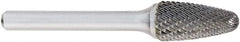 OSG - 1/2" Cut Diam, 1/4" Shank Diam, Tree with Radius Head Burr - Carbide, Radius End, 3/4" LOC, 2" OAL - Benchmark Tooling