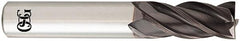 OSG - 7/8", 1-1/2" LOC, 7/8" Shank Diam, 4" OAL, 4 Flute, Solid Carbide Square End Mill - Single End, TiAlN Finish, Spiral Flute, 35° Helix, Centercutting, Right Hand Cut, Right Hand Flute, Series HP441 - Benchmark Tooling