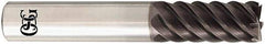 OSG - 1/2", 1" LOC, 1/2" Shank Diam, 3" OAL, 6 Flute, Solid Carbide Square End Mill - Single End, TiAlN Finish, Spiral Flute, 50° Helix, Centercutting, Right Hand Cut, Right Hand Flute, Series HP450 - Benchmark Tooling