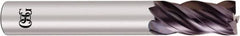 OSG - 5/8", 1-1/4" LOC, 5/8" Shank Diam, 3-1/2" OAL, 4 Flute, Solid Carbide Square End Mill - Single End, EXO Finish, Spiral Flute, Centercutting, Right Hand Cut, Right Hand Flute, Series 2050 - Benchmark Tooling