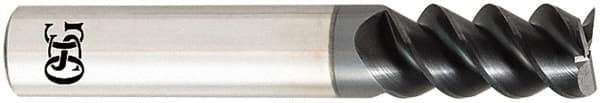 OSG - 0.125", 0.5" LOC, 1/8" Shank Diam, 1-1/2" OAL, 3 Flute, Solid Carbide Square End Mill - Single End, TiAlN Finish, Spiral Flute, 60° Helix, Centercutting, Right Hand Cut, Right Hand Flute, Series HP460 - Benchmark Tooling