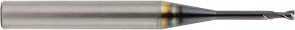 OSG - 2mm, 3mm LOC, 6mm Shank Diam, 60mm OAL, 2 Flute, Solid Carbide Square End Mill - Single End, TiAlN Finish, Spiral Flute, 30° Helix, Centercutting, Right Hand Cut, Right Hand Flute, Series HP450 - Benchmark Tooling