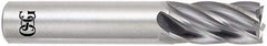 OSG - 25mm, 38mm LOC, 25mm Shank Diam, 102mm OAL, 6 Flute, Solid Carbide Square End Mill - Single End, Uncoated, Spiral Flute, 30° Helix, Centercutting, Right Hand Cut, Right Hand Flute, Series 461 - Benchmark Tooling