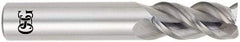 OSG - 11mm, 25mm LOC, 11mm Shank Diam, 70mm OAL, 3 Flute, Solid Carbide Square End Mill - Single End, Uncoated, Spiral Flute, 45° Helix, Centercutting, Right Hand Cut, Right Hand Flute, Series 445 - Benchmark Tooling