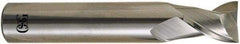 OSG - 11.5mm, 22mm LOC, 12mm Shank Diam, 75mm OAL, 2 Flute, Solid Carbide Square End Mill - Single End, Uncoated, Spiral Flute, 30° Helix, Right Hand Cut, Right Hand Flute, Series 8120 - Benchmark Tooling