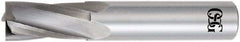 OSG - 1", 1-1/2" LOC, 1" Shank Diam, 4" OAL, 4 Flute, Solid Carbide Square End Mill - Single End, Uncoated, Spiral Flute, 15° Helix, Centercutting, Right Hand Cut, Right Hand Flute, Series 409 - Benchmark Tooling