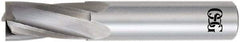 OSG - 9/16", 1-1/8" LOC, 9/16" Shank Diam, 3-1/2" OAL, 4 Flute, Solid Carbide Square End Mill - Single End, Uncoated, Spiral Flute, 15° Helix, Centercutting, Right Hand Cut, Right Hand Flute, Series 409 - Benchmark Tooling