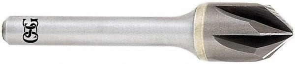 OSG - 1/2" Head Diam, 1/4" Shank Diam, Multi Flute 82° Solid Carbide Countersink - Benchmark Tooling