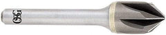 OSG - 1" Head Diam, 1/2" Shank Diam, Multi Flute 82° Solid Carbide Countersink - Bright Finish, Single End, Straight Shank, Right Hand Cut - Benchmark Tooling