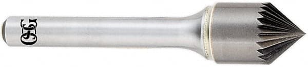 OSG - 1/4" Head Diam, 1/4" Shank Diam, 18 Flute 60° Solid Carbide Countersink - Benchmark Tooling