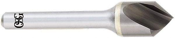 OSG - 1" Head Diam, 1/2" Shank Diam, 1 Flute 90° Solid Carbide Countersink - Bright Finish, Single End, Straight Shank, Right Hand Cut - Benchmark Tooling
