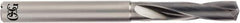 OSG - 1/4" 140° Spiral Flute Solid Carbide Screw Machine Drill Bit - WXS Finish, Right Hand Cut, 33mm Flute Length, 83mm OAL, Standard Point, Straight Shank, Through Coolant - Benchmark Tooling