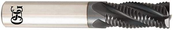 OSG - 8mm Diam, 21mm LOC, 4 Flute Solid Carbide Roughing Square End Mill - TiAlN Finish, 64mm OAL, 8mm Shank Diam, Single End, Centercutting, 30° Helix - Benchmark Tooling