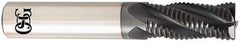 OSG - 5mm Diam, 15mm LOC, 4 Flute Solid Carbide Roughing Square End Mill - TiAlN Finish, 64mm OAL, 6mm Shank Diam, Single End, Centercutting, 30° Helix - Benchmark Tooling