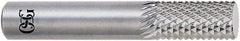 OSG - 3/8" Diam, 1" LOC, Drill Point End, Solid Carbide Diamond Pattern Router Bit - Right Hand Cut, 2-1/2" OAL, 3/8" Shank Diam, Use on Glass Reinforced Polyester, Graphite Composite Laminates, Kevlar, Phenolic Epoxy - Benchmark Tooling