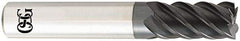 OSG - 9/32", 19mm LOC, 6mm Shank Diam, 64mm OAL, 5 Flute, Solid Carbide Square End Mill - Single End, TiAlN Finish, Spiral Flute, 45° Helix, Centercutting, Right Hand Cut, Right Hand Flute, Series HP455 - Benchmark Tooling