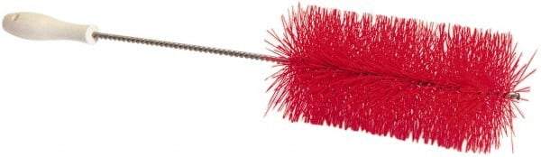 PRO-SOURCE - 1" Bristle Length, Plastic Food Service Brush - 6-1/2" Long x 2" Wide Head, 21" OAL, Red, Wire Block - Benchmark Tooling