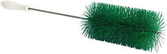 PRO-SOURCE - 1" Bristle Length, Plastic Food Service Brush - 6-1/2" Long x 2" Wide Head, 21" OAL, Green, Wire Block - Benchmark Tooling