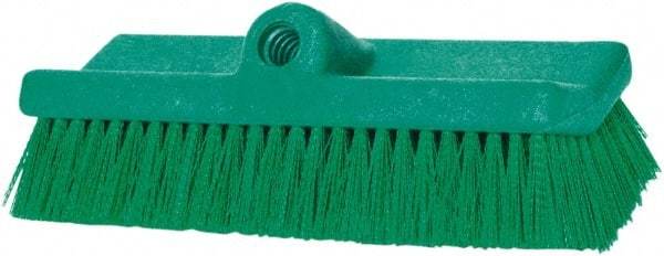 PRO-SOURCE - 1-3/4" Bristle Length, Polypropylene Food Service Brush - 10" Long x 5" Wide Head, 20" OAL, Long Handle, Green, Foam Block - Benchmark Tooling