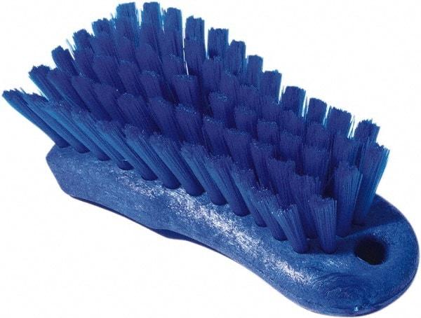 PRO-SOURCE - 1-1/16" Bristle Length, Polypropylene Food Service Brush - 6" Long x 2.63" Wide Head, Blue, Foam Block - Benchmark Tooling