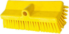 PRO-SOURCE - 1-3/4" Bristle Length, Polypropylene Food Service Brush - 10" Long x 5" Wide Head, 20" OAL, Long Handle, Yellow, Foam Block - Benchmark Tooling