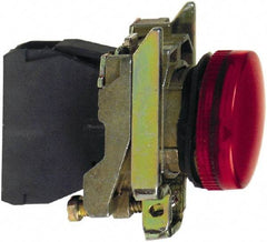 Schneider Electric - 250 V Red Lens Pilot Light - Round Lens, Screw Clamp Connector, 30mm Wide, Vibration Resistant, Water Resistant - Benchmark Tooling