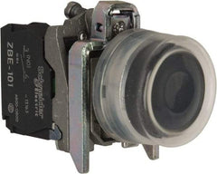 Square D - 0.87 Inch Mount Hole, Pushbutton Switch Only - Round, Black Pushbutton, Illuminated, Momentary (MO), Shock and Vibration Resistant - Benchmark Tooling