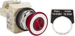 Square D - 30mm Mount Hole, Pushbutton Switch - Red Pushbutton, Maintained (MA) - Benchmark Tooling