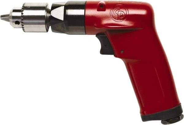 Chicago Pneumatic - 1/4" Keyed Chuck - Pistol Grip Handle, 2,400 RPM, 2.25 LPS, 4.75 CFM, 0.5 hp, 90 psi - Benchmark Tooling