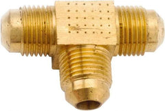 ANDERSON METALS - 1/2" Tube OD, 45° Lead Free Brass Flared Tube Union Tee - Flare x Flare x Flare Ends - Benchmark Tooling