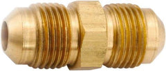 ANDERSON METALS - 3/8" Tube OD, 45° Lead Free Brass Flared Tube Union - Flare x Flare Ends - Benchmark Tooling