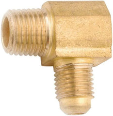 ANDERSON METALS - 1/2" Tube OD, 45° Lead Free Brass Flared Tube Male Elbow - 1/2 NPT, Flare x MNPT Ends - Benchmark Tooling