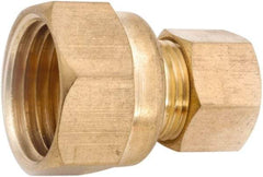 ANDERSON METALS - 1/4" OD, Lead Free Brass Thread-On Compression Reducer - 300 Max Working psi, Female Comp x Comp Ends - Benchmark Tooling