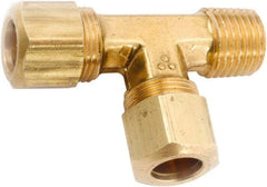 ANDERSON METALS - 1/4" OD, Lead Free Brass Male Run Tee - 300 Max Working psi, Comp x MNPT x Comp Ends - Benchmark Tooling