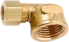 ANDERSON METALS - 1/4" OD, Lead Free Brass Female Elbow - 300 Max Working psi, Comp x FNPT Ends - Benchmark Tooling