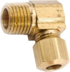 ANDERSON METALS - 1/4" OD, Lead Free Brass Male Elbow - 300 Max Working psi, Comp x MNPT Ends - Benchmark Tooling