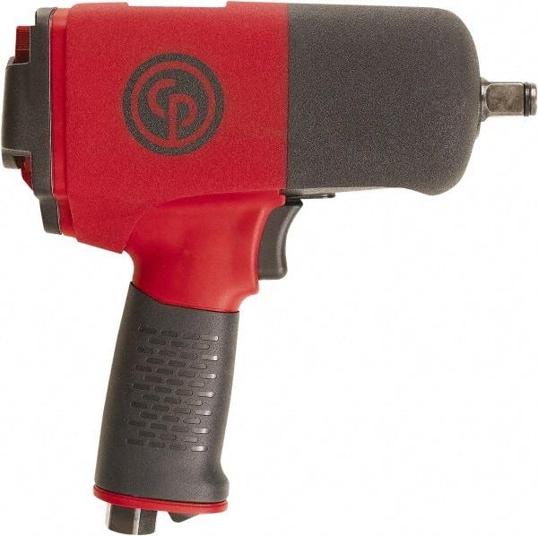 Chicago Pneumatic - 1/2" Drive, 9,000 RPM, 701 Ft/Lb Torque Impact Wrench - Pistol Grip Handle, 25.4 CFM, 90 psi, 1/4" NPT Inlet - Benchmark Tooling