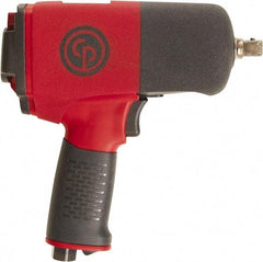 Chicago Pneumatic - 1/2" Drive, 9,000 RPM, 701 Ft/Lb Torque Impact Wrench - Pistol Grip Handle, 25.4 CFM, 90 psi, 1/4" NPT Inlet - Benchmark Tooling