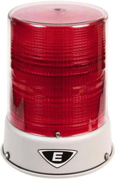 Edwards Signaling - 120 VAC, 4X NEMA Rated, LED, Red, Flashing, Steady Light - 65 Flashes per min, 3/4 Inch Pipe, 6-1/2 Inch Diameter, 8 Inch High, IP66 Ingress Rating, Pipe Mount - Benchmark Tooling