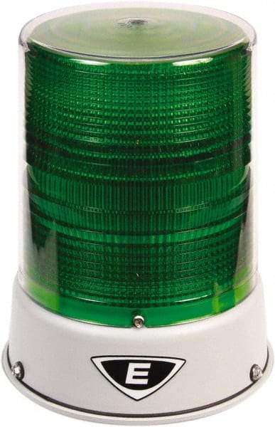 Edwards Signaling - 120 VAC, 4X NEMA Rated, LED, Green, Flashing, Steady Light - 65 Flashes per min, 3/4 Inch Pipe, 6-1/2 Inch Diameter, 8 Inch High, IP66 Ingress Rating, Pipe Mount - Benchmark Tooling