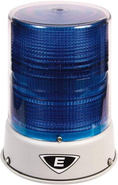 Edwards Signaling - 120 VAC, 4X NEMA Rated, LED, Blue, Flashing, Steady Light - 65 Flashes per min, 3/4 Inch Pipe, 8-1/4 Inch Diameter, 7-3/4 Inch High, IP66 Ingress Rating, Pipe Mount - Benchmark Tooling