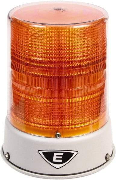 Edwards Signaling - 120 VAC, 4X NEMA Rated, LED, Amber, Flashing, Steady Light - 65 Flashes per min, 3/4 Inch Pipe, 6-1/2 Inch Diameter, 8 Inch High, IP66 Ingress Rating, Pipe Mount - Benchmark Tooling