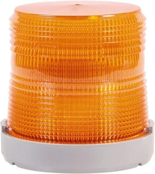 Edwards Signaling - 24 VDC, 4X NEMA Rated, LED, Amber, Flashing, Steady Light - 65 Flashes per min, 1/2 Inch Pipe, 4-9/32 Inch Diameter, 4-7/32 Inch High, Panel Mount, Pipe Mount - Benchmark Tooling