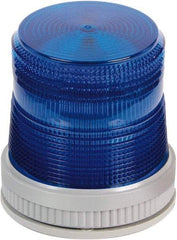 Edwards Signaling - 24 VDC, 4X NEMA Rated, LED, Blue, Flashing, Steady Light - 65 Flashes per min, 3/4 Inch Pipe, 3-3/4 Inch Diameter, 4-3/4 Inch High, Panel Mount, Pipe Mount, Wall Mount - Benchmark Tooling