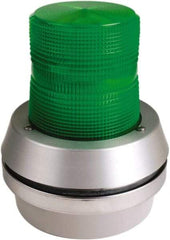 Edwards Signaling - 120 VAC, LED, Green, Flashing Light - 65 Flashes per min, 1/2 Inch Pipe, 6 Inch Diameter, 7-3/8 Inch High, Box Mount, Pane, Pipe, Surface and Wall Mount - Benchmark Tooling